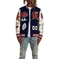Blouson universitaire réversible pour homme, style vintage, avec broderies 3D et logo personnalisé en relief, imperméable et antibactérien, idéal pour l'automne, style hip-hop