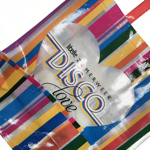 Bolsas de Compras de Polipropileno Tejido a Rayas con Asa de Tela No Tejida y Opciones de Varios Tamaños - Product Image 5