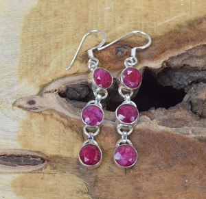 Pendientes Joyería para Mujer Rubí Indio 925 Pendientes de Plata Esterlina Sólida Cuelgan Niñas Moda Con Sello de Moda para Regalos - Product Image 4