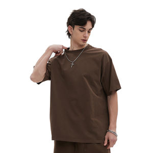 Ropa de calle de algodón Unisex personalizada de alta calidad, camiseta Vintage con hombros caídos, camiseta de lavado ácido de peso pesado de gran tamaño para hombres - Product Image 1