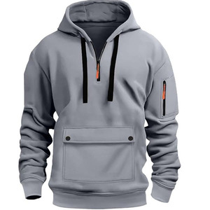 Sudadera con Capucha de Forro Polar Extra Grande para Hombre, Sudadera de Calle de Peso Pesado con Bolsillo Tipo Canguro para Uso Casual en Invierno - Product Image 5
