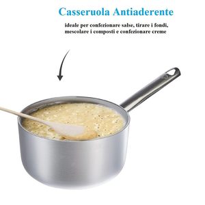 Agnelli professionale 18 cm in alluminio antiaderente con manico in acciaio inox realizzato in salsa italia Pan Ø 18 X H 10 cm - Product Image 3