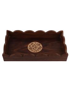 Bandeja para servir de madera madreperla con asa para el hogar y la boda, nueces de hotel, fechas, frutas, comida, servidor de fregona - Product Image 3