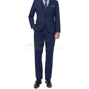 ชุดสูท2ชิ้นแบบสลิมฟิตสำหรับผู้ชายเซตเสื้อสูทและกางเกงสำหรับงานแต่งงานงานธุรกิจหรือโอกาสทางการสีน้ำเงินเข้ม - Product Image 2