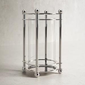 Fabricant en gros, bougeoir en verre en acier inoxydable artisanal avec finition nickel utilisé pour la décoration intérieure de la foudre - Product Image 3