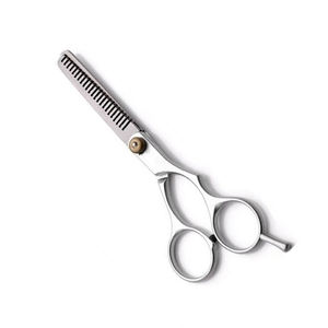 Ciseaux à effiler les cheveux à 28 dents avec repose-doigt couleur argent lame en acier inoxydable ciseaux à effiler pour salon de beauté - Product Image 1