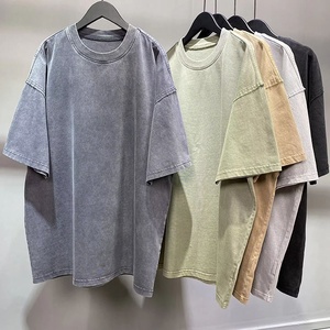 <b>Acid</b> Wash Men <b>Drop</b> Shoulder T-shirt Breathable Oversized Hot Sale <b>Drop</b> Shoulder T-shirt - Product Image 3