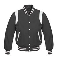 Blouson Bomber Universitaire Personnalisable avec Logo Avant, Classique en Laine, Unisexe, Décontracté, en Coton Côtelé, Style Collège, Vestes pour Hommes