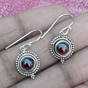 ต่างหูห้อยโกเมนเงินสเตอร์ลิงทำด้วยมือ925เครื่องประดับงานปาร์ตี้น่ารักสำหรับผู้หญิงเชื่อถือผู้จัดจำหน่ายของไอเดียของขวัญแต่งงาน - Product Image 2