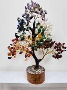 Exhibición de piedra de ágata Natural de árbol de siete Chakras con acabado pulido a mano adecuado para decoración de estantes altares de meditación - Product Image 6