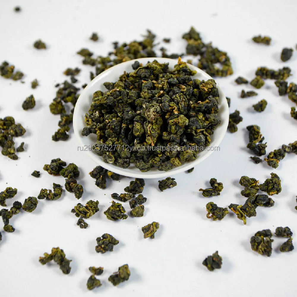 Ali Shan Taiwan High Mountain Oolong Tea, grade AA it consists of a bunch of dried tea leaves wrapped around one or more dried