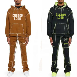 ชุดเซ็ตเสื้อฮู้ดดี้และกางเกงวอร์มทรงบอยเฟรนด์ แต่งลายปักแบบดิสเทรส ประดับคริสตัล สไตล์สตรีทแวร์ ผ้าฝ้าย ทรงหลวม - Product Image 2