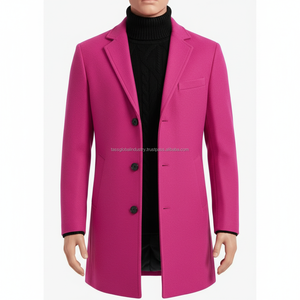 Collection de manteaux en laine pour hommes sur mesure, motifs rose, camel, olive et à carreaux |   Fabricant OEM et sous marque privée - Product Image 1