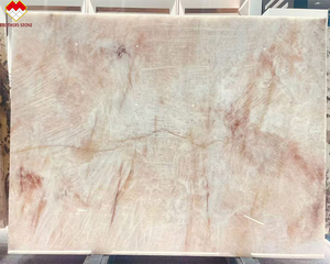 หินควอตซ์สีชมพูโปร่งแสงแบบคริสตัล หินควอตซ์สีชมพูจากบราซิลแบบคริสตัลโล สำหรับเคาน์เตอร์ไอส์แลนด์และผนัง - Product Image 1