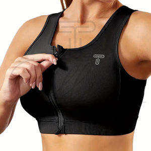 Soutien-gorge de sport pour femmes grande taille en gros, logo frontal, soutien moyen, respirant, séchage rapide, haute qualité, confortable - Product Image 6