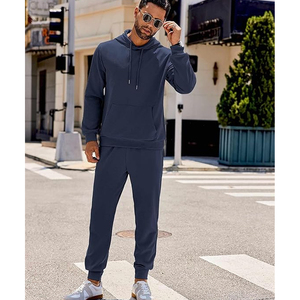 Sweatpants with <b>Hoodie</b> for Men 2 Piece Set Casual Long Sleeve Solid Color Sport Workout Jogging Fashion Outfits Suits - Product Image 4