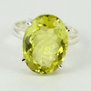 Anillos de Plata de Ley 925 con Topacio Limón Corte Ovalado Pacific Glory, Estilo Bohemio Cristiano, Engaste de Bisel, Joyería para Bodas y Fiestas - Product Image 3