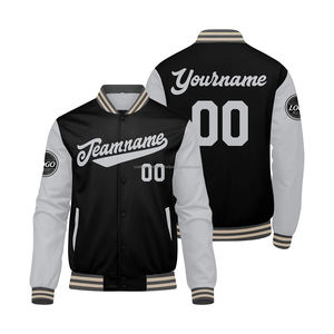 Veste universitaire écologique et personnalisée laine et cuir durables avec col montant et logo brodé sur le devant Modèle MCACVJ26 - Product Image 1