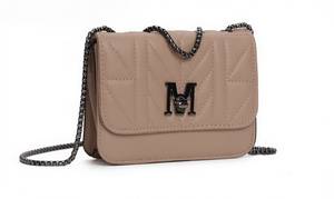 Borsa a Tracolla Trapuntata in PU con Catena e Cinghia Singola, Fodera in Poliestere per Donna - Product Image 2