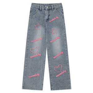 Wholesale ODM High Quality Breathable Women's Regular Fit Denim <b>Jeans</b> Custom Pattern Summer - Product Image 2