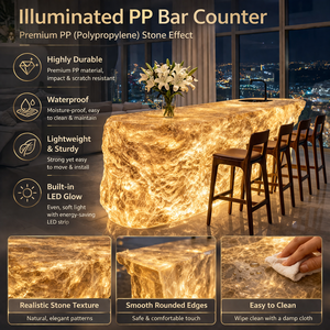 <span class=keywords><strong>Bancone</strong></span> da Cucina Illuminato su Misura in Cristallo di Quarzo Fumé Marrone per Villa di Lusso con Illuminazione Integrata - Product Image 5