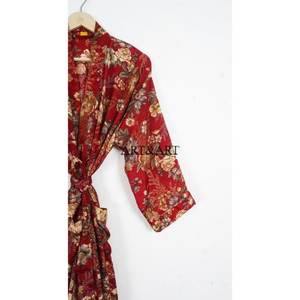 Kimono de Seda de Lujo, Ropa de Estar, Regalo, Estilo Boho, para Festivales de Verano, Uso Diario, Sexy, Hecho a Mano, Vintage, Sari, Manga 3/4, Salida de Playa - Product Image 3