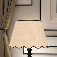 Abat-jour en tissu léger fait main de style moderne, avec bordure festonnée, style antique, installation facile, multicolore, chrome poli