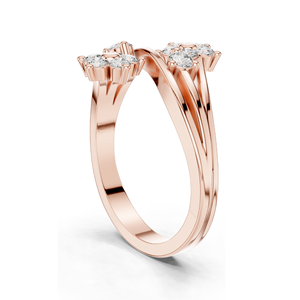 แหวนเพชรแล็บลายดอกไม้ 0.39 กะรัต ความใส VVS-VS สี EF ทอง 18KT, 14KT, 10KT และเงิน 925  ทองชมพู, ทองเหลือง, ทองขาว - Product Image 4