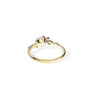 Anillo de Compromiso y Matrimonio de Oro Rosa de 14K con Tres Piedras, Corte Princesa, Diamante Certificado por IGI, Anillo Clásico de la Mejor Calidad - Product Image 2