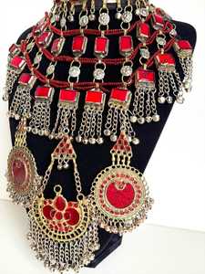 Juego de Joyería Afgana Tradicional de Acero Inoxidable, Forma Personalizada, Pendientes Vintage para Bodas, Fiestas y Compromisos para Mujer - Product Image 5