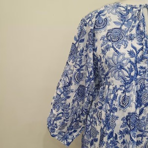 Fabricant de robes en coton fleuri faites à la main, robe bohème décontractée d'été - Product Image 6