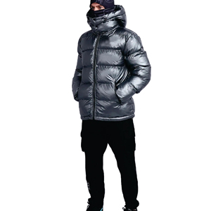 Veste d'hiver légère personnalisée pour hommes Style décontracté avec logo sur le devant Manteau nord à col montant ultraléger pour l'extérieur - Product Image 4