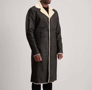 Elegante Abrigo de Cuero para Hombre, Largo, Cuello Alto, Doble Faz, Alta Calidad, Resistente, Impermeable, Transpirable, Servicio OEM - Product Image 2