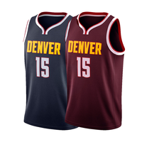 Camisetas de Baloncesto para Hombre, Poliéster/Algodón, Sublimación, Bordado 3D, Impresión Personalizada con Nombres y Logotipos del Equipo, Cuello en V, Manga Corta