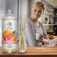 Recarga de Difusor de Aroma Natural de Pomelo Aromatika, Líquido de 500 ml, Fragancia Duradera para Habitaciones, Aceite para Varillas Aromáticas, Aromaterapia Ecológica