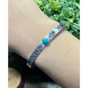 B. Shorty Kingman Turquoise Sterling Silver Cuff Bracelet-Fashion Jewelry for Women - Product Image 1