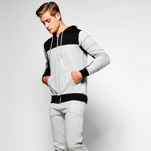 Chándal deportivo con logotipo impreso personalizado para hombre, conjuntos de 2 piezas, chándal con capucha para entrenamiento de invierno, chándales OEM de patrón sólido al por mayor - Product Image 4