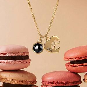 Jeulia Petland Custom Name Heart and Paw Photo <b>Projection</b> Pendant <b>Necklace</b> - Product Image 6