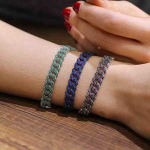 <b>Silver</b> Gourmet <b>Charm</b> <b>Bracelet</b> with Black Stones Floral Pattern and Gemstones for Religious Party Occasions Perfect Gift - Product Image 6