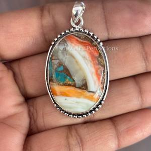 High Quality Silver Plated Necklace Pendants Oyster Turquoise Bezel Trendy Mix Shapes Wedding Crystal <b>Charms</b> Fashion - Product Image 1