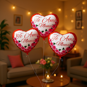 Globos de Corazón Te Amo Mamá, 25 cm, 3 Piezas, Decoraciones para Fiestas - Product Image 3
