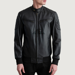 Vestes en cuir élégantes pour hommes pour l'hiver avec taille ajustable Texture Premium Idéal pour les magasins de détail en ligne - Product Image 1