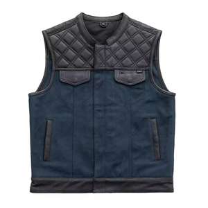 Gilet de motard en cuir véritable personnalisé Gilet de moto en cuir de haute qualité pour hommes Gilet de motard d'équitation - Product Image 5