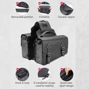 Sacoche de selle de moto noire en cuir véritable personnalisée OEM pour vélo avec logo personnalisé Sacoche de selle - Product Image 2