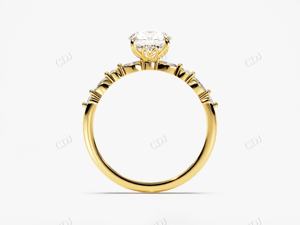 Diamant Moissanite taille ronde certifié GRA 14K or jaune fait à la main Solitaire bague de fiançailles et bague de mariage au prix de gros - Product Image 5