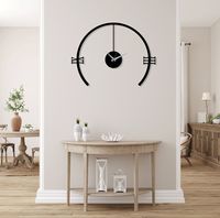 Horloge murale de style vintage avec mouvement à quartz grands motifs ronds décoratifs pour salon chambre bureau