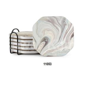 Juego de cobre puro 100% de calidad superior de 4 posavasos de cobre redondo martillado - Product Image 2