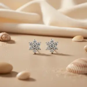 Pendientes de Botón con Forma de Mariposa en Oro Rosa y Diamantes para Mujer, Oro de 14k/18k, Joyería de Compromiso Moderna - Product Image 1