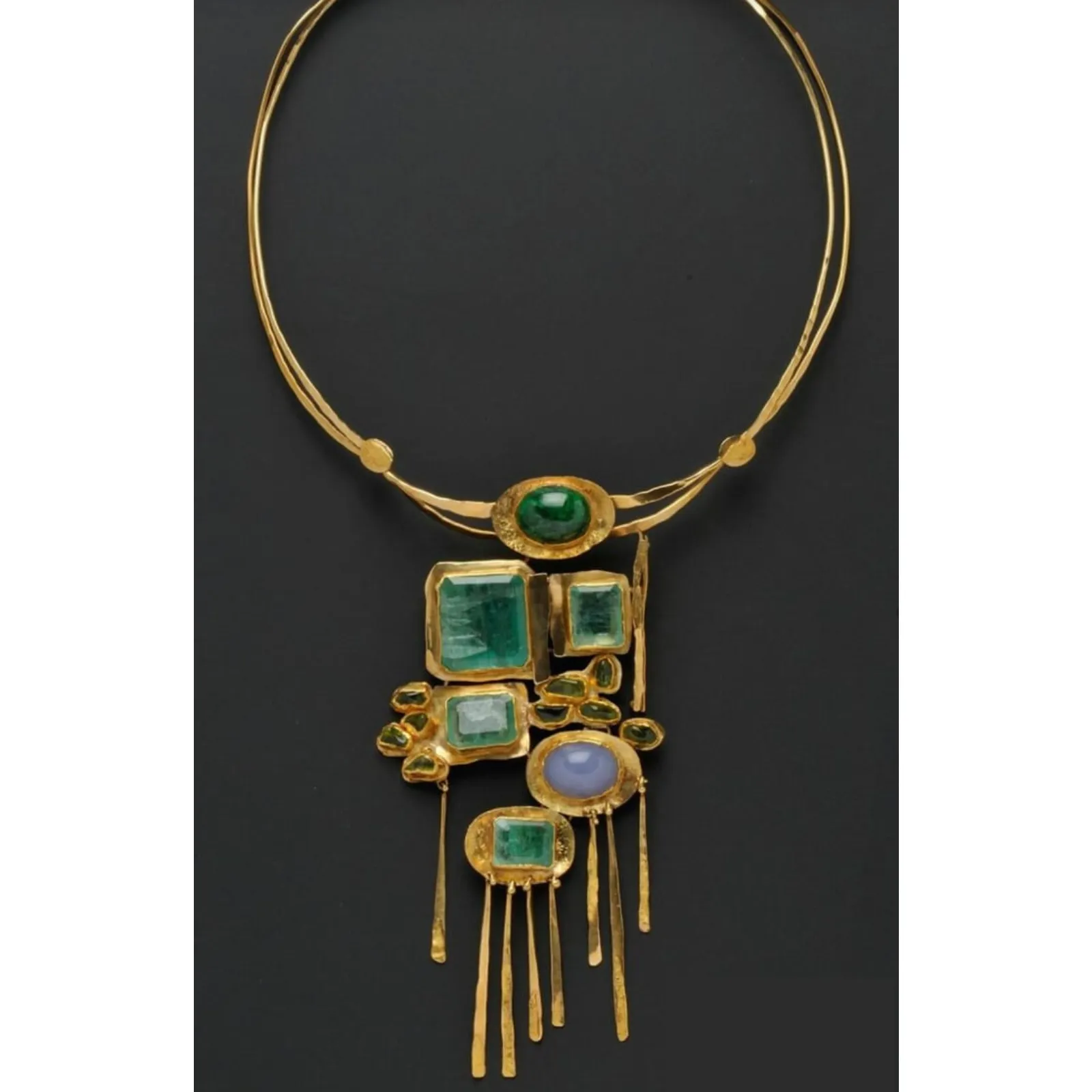 Collane di gioielli in pietra naturale di design artigianale con gioielli in ottone alla moda personalizzati set di gioielli in Parshwa