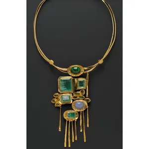 Collares de joyería de piedra natural de diseñador hechos a mano, conjunto de joyería de latón de moda personalizado OEM de Parshwa Jewellery